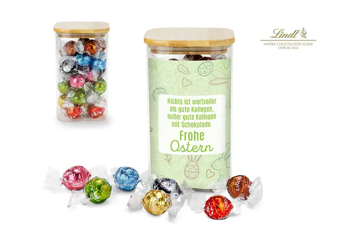 Lindor Team-Glas Frohe Ostern