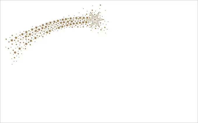 Kartenkuvert Weihnachtskomet,  gold, selbstklebend