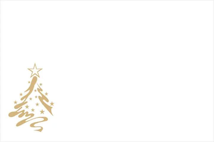 Kartenkuvert Tannenbaum, mit Goldaufdruck, selbstklebend